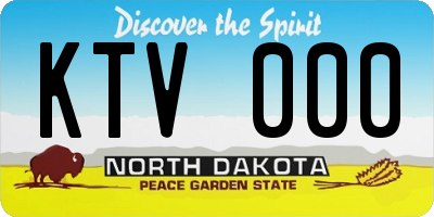 ND license plate KTV000