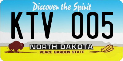 ND license plate KTV005