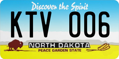 ND license plate KTV006