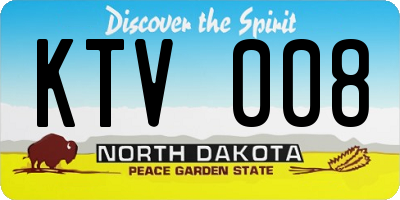 ND license plate KTV008