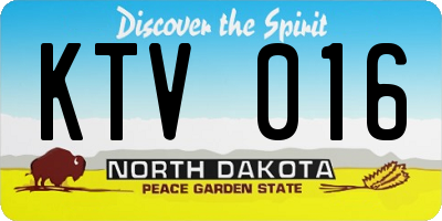 ND license plate KTV016