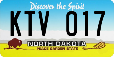 ND license plate KTV017