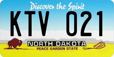 ND license plate KTV021