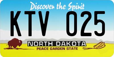 ND license plate KTV025