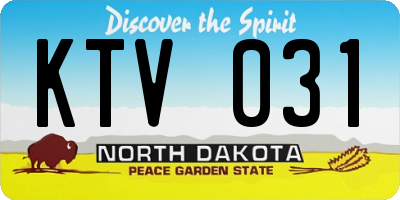 ND license plate KTV031