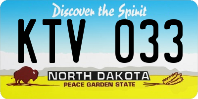 ND license plate KTV033