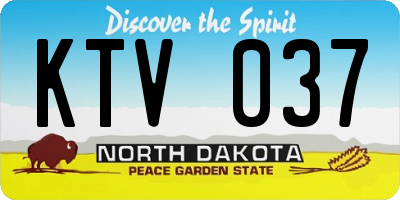 ND license plate KTV037