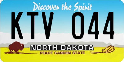 ND license plate KTV044
