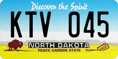 ND license plate KTV045