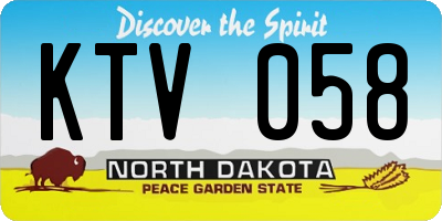 ND license plate KTV058