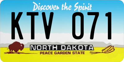 ND license plate KTV071