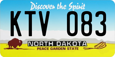 ND license plate KTV083