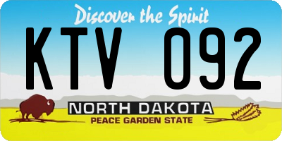 ND license plate KTV092