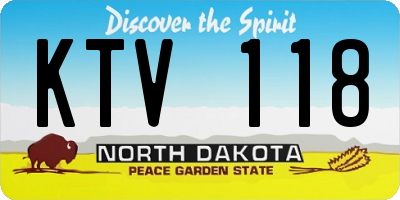 ND license plate KTV118