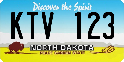 ND license plate KTV123