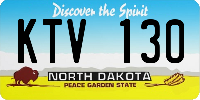 ND license plate KTV130