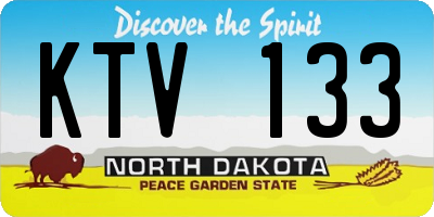 ND license plate KTV133