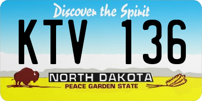 ND license plate KTV136