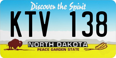 ND license plate KTV138
