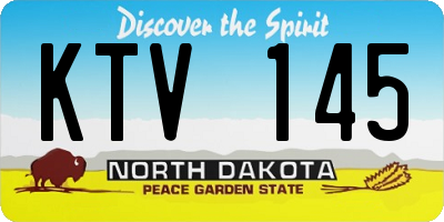 ND license plate KTV145
