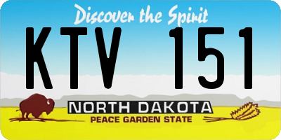 ND license plate KTV151