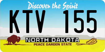 ND license plate KTV155