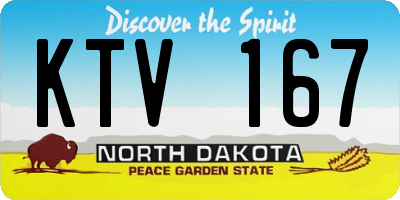 ND license plate KTV167