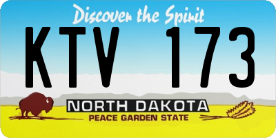ND license plate KTV173