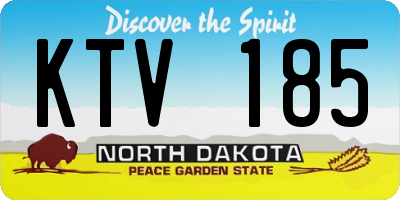 ND license plate KTV185