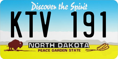 ND license plate KTV191