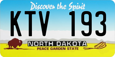 ND license plate KTV193