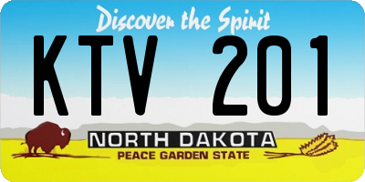 ND license plate KTV201