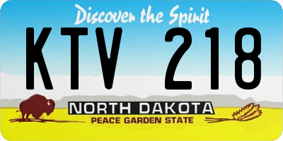 ND license plate KTV218