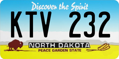 ND license plate KTV232