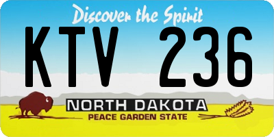 ND license plate KTV236