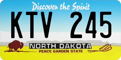 ND license plate KTV245