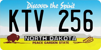 ND license plate KTV256