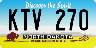 ND license plate KTV270