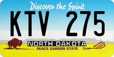 ND license plate KTV275