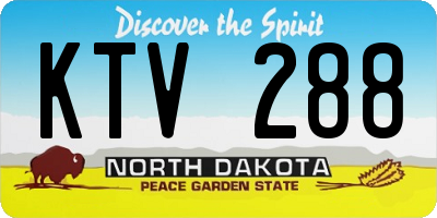 ND license plate KTV288