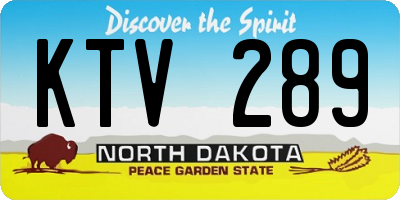 ND license plate KTV289
