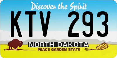 ND license plate KTV293