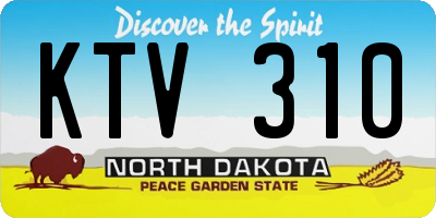 ND license plate KTV310