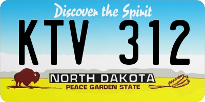 ND license plate KTV312