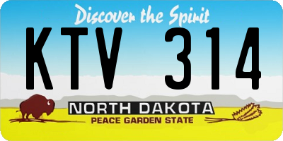 ND license plate KTV314