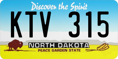 ND license plate KTV315
