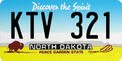 ND license plate KTV321