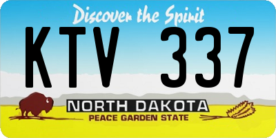 ND license plate KTV337
