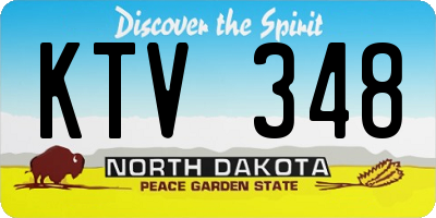 ND license plate KTV348