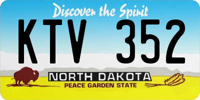 ND license plate KTV352